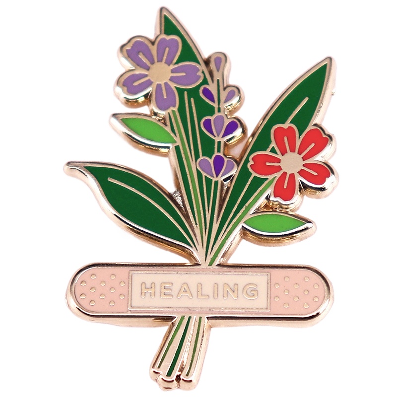 Herbal Wellness Healthcare - 1pc Pin Enamel Bunga Herbal 